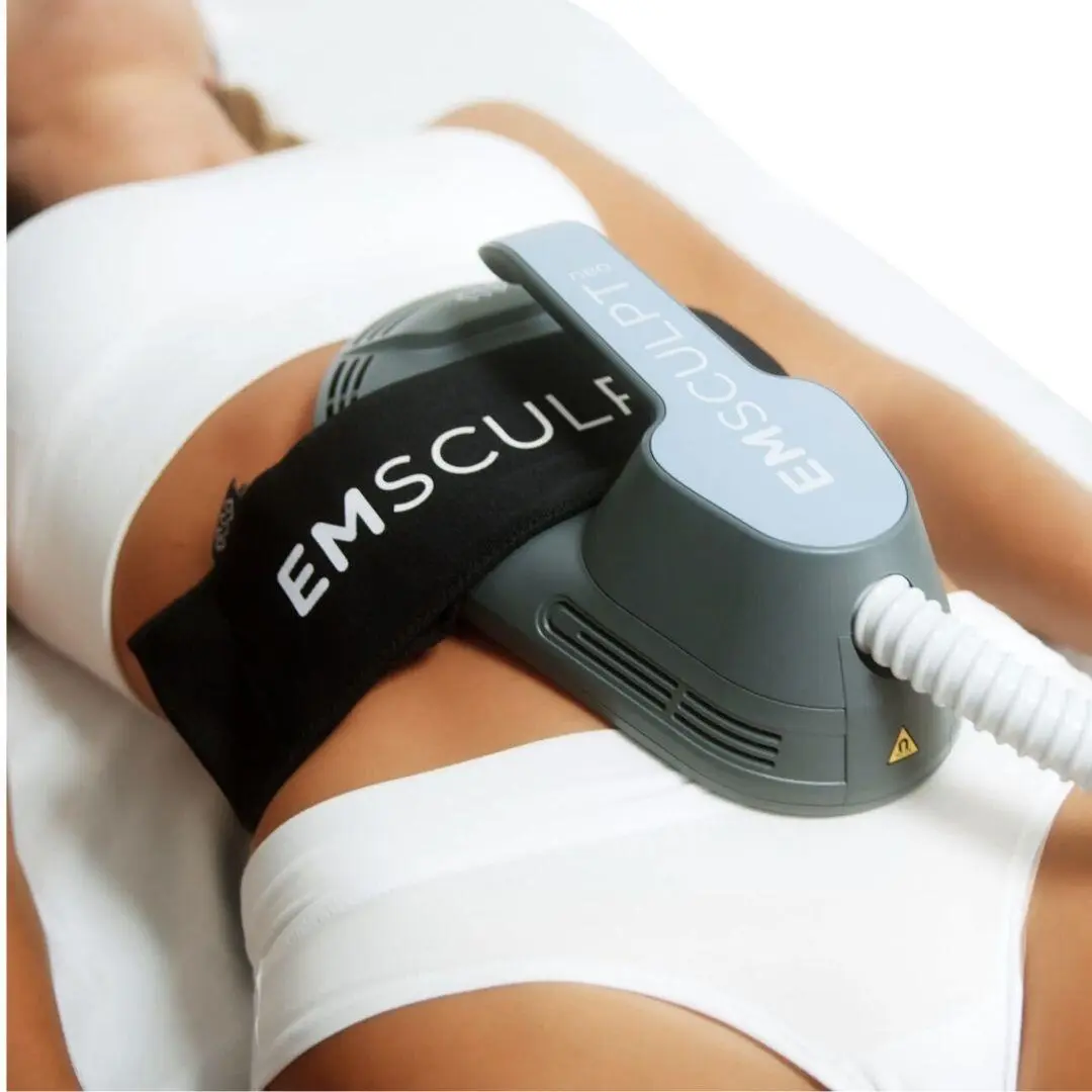 Emsculpt Neo treatment on abdomen at iCRYO Grosse Pointe